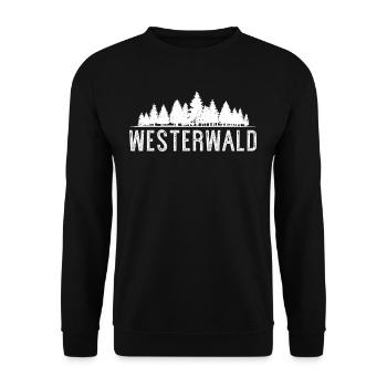 Westerwald Westerwälder Pfalz Wäller Geschenk - Unisex Pullover - Schwarz - Vorne - Alina (178cm) & Michal (187cm)