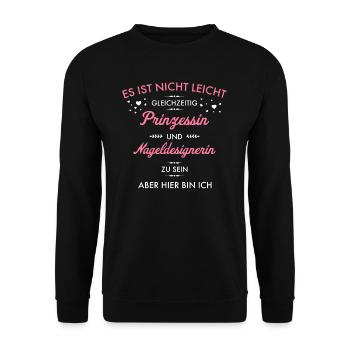 Nagelfee Nageldesign Kosmetikerin Nageldesignerin - Unisex Pullover - Schwarz - Vorne - Alina (178cm) & Michal (187cm)