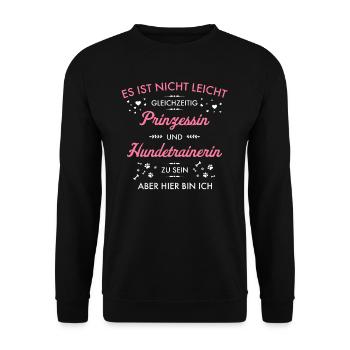Hundetrainer Hundetrainerin Hundeschule Hunde - Unisex Pullover - Schwarz - Vorne - Alina (178cm) & Michal (187cm)