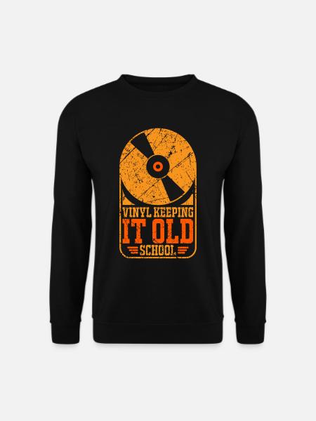 Plattenspieler Old School Vinyl Schallplatte - Unisex Pullover - Schwarz