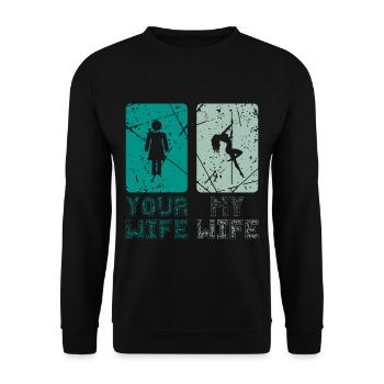 Pole dance wife - Unisex Sweatshirt - black - Front - Alina (178cm) & Michal (187cm)
