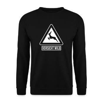 Jäger Jagd Drückjagd Hirsch Treibjagd Geschenk - Unisex Pullover - Schwarz - Vorne - Alina (178cm) & Michal (187cm)