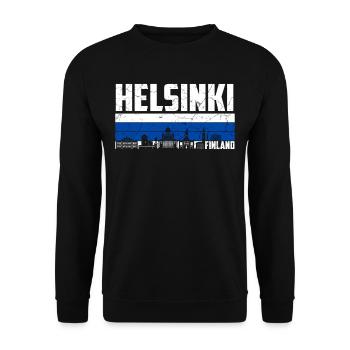 Helsinki Finnland - Unisex Pullover - Schwarz - Vorne - Alina (178cm) & Michal (187cm)