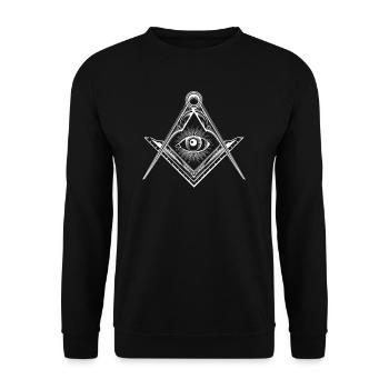 Freimauraer Maurer Illuminati Alles sehendes Auge - Unisex Pullover - Schwarz - Vorne - Alina (178cm) & Michal (187cm)