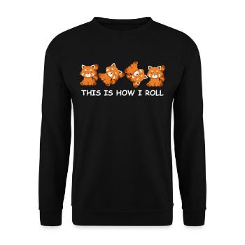 Voici comment je roule les hommes Red Panda - Sweat-shirt Unisexe - noir - Devant - Alina (178cm) & Michal (187cm)