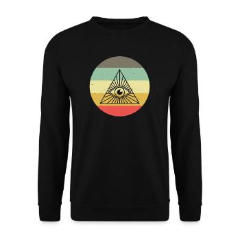Freimauraer Maurer Illuminati Alles sehendes Auge - Unisex Pullover - Schwarz - Vorne - Alina (178cm) & Michal (187cm)