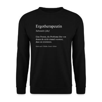 Ergotherapeutin Therapeutin Ergotherapie Therapie - Unisex Pullover - Schwarz - Vorne - Alina (178cm) & Michal (187cm)