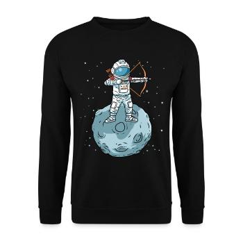 Archer shirt astronaut arrow bow bow - Unisex Sweatshirt - black - Front - Alina (178cm) & Michal (187cm)
