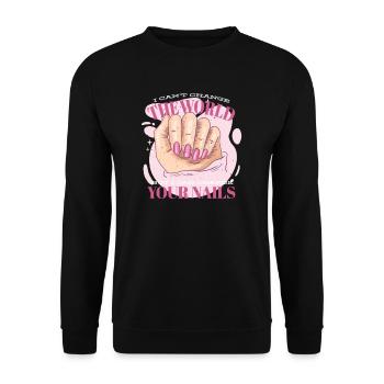 Nagelfee Nageldesign Kosmetikerin Nageldesignerin - Unisex Pullover - Schwarz - Vorne - Alina (178cm) & Michal (187cm)