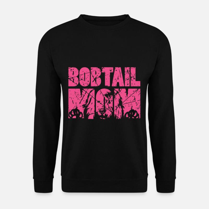 Bobtail Hund Hundemutter - Unisex Pullover - Schwarz