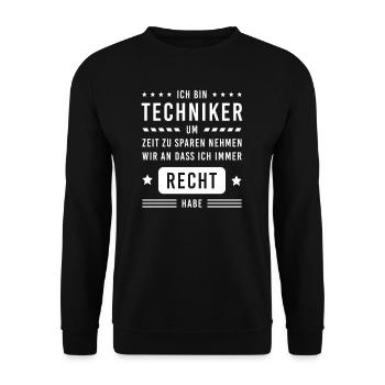 Staatlich geprüfter Techniker Meister Geschenk - Unisex Pullover - Schwarz - Vorne - Alina (178cm) & Michal (187cm)
