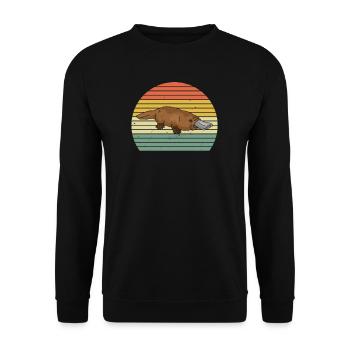 Schnabeltier Platypus Schnabelente Geschenk - Unisex Pullover - Schwarz - Vorne - Alina (178cm) & Michal (187cm)