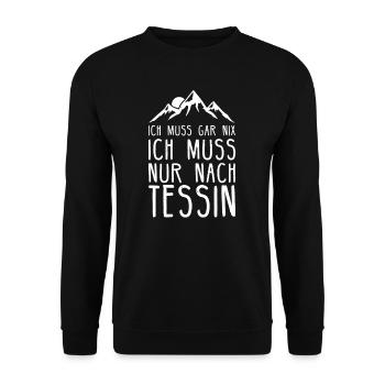 Tessin Kanton Schweiz Geschenk Swiss - Unisex Pullover - Schwarz - Vorne - Alina (178cm) & Michal (187cm)