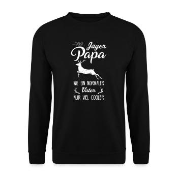 Jäger Jagd Drückjagd Hirsch Jäger Geschenk - Unisex Pullover - Schwarz - Vorne - Alina (178cm) & Michal (187cm)