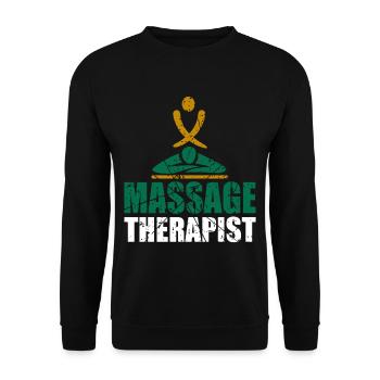 Massage therapist doing massage therapy work - Unisex Sweatshirt - black - Front - Alina (178cm) & Michal (187cm)