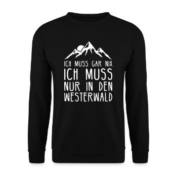 Westerwald Westerwälder Pfalz Wäller Geschenk - Unisex Pullover - Schwarz - Vorne - Alina (178cm) & Michal (187cm)