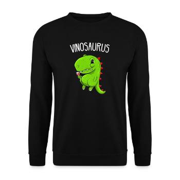 Wein Vinosaurier Weißwein Winzer Geschenk - Unisex Pullover - Schwarz - Vorne - Alina (178cm) & Michal (187cm)