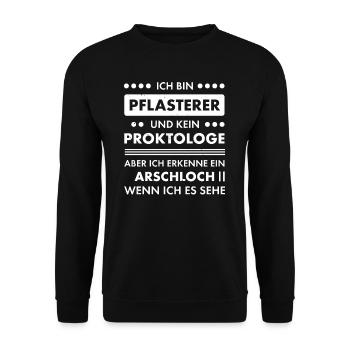 Pflasterer Straßenbau Baustelle Bauarbeiter - Unisex Pullover - Schwarz - Vorne - Alina (178cm) & Michal (187cm)