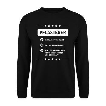Pflasterer Straßenbau Baustelle Bauarbeiter - Unisex Pullover - Schwarz - Vorne - Alina (178cm) & Michal (187cm)