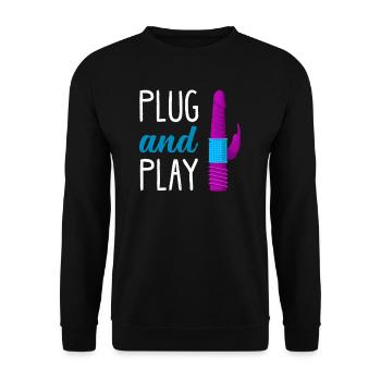 BDSM Bondage Sex Plug Anal Dildo Vibrator Sous - Sweat-shirt Unisexe - noir - Devant - Alina (178cm) & Michal (187cm)
