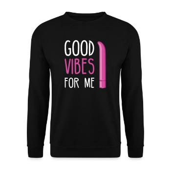 BDSM Bondage Sex Anal Plug Dildo Vibrator Sub - Unisex Pullover - Schwarz - Vorne - Alina (178cm) & Michal (187cm)