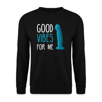 BDSM Bondage Sex Anal Plug Dildo Vibrator Sub - Unisex Pullover - Schwarz - Vorne - Alina (178cm) & Michal (187cm)