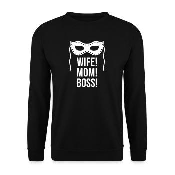BDSM Bondage Sex Anal Plug Dildo Vibrator Sub - Unisex Pullover - Schwarz - Vorne - Alina (178cm) & Michal (187cm)