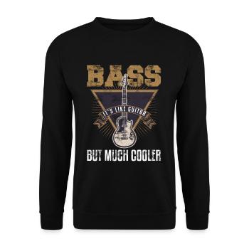 Coole Bass Gitarrist Bassist Bass Spieler - Unisex Pullover - Schwarz - Vorne - Alina (178cm) & Michal (187cm)