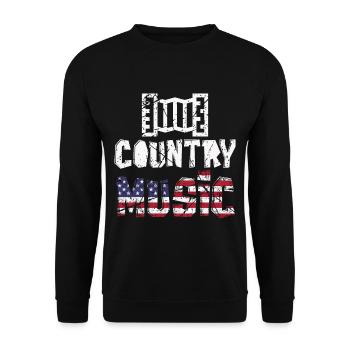 Country music retro vintage guitar - Unisex Sweatshirt - black - Front - Alina (178cm) & Michal (187cm)