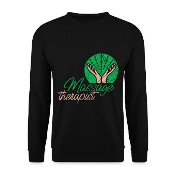 Massage therapist doing massage therapy work - Unisex Sweatshirt - black - Front - Alina (178cm) & Michal (187cm)