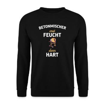 Betonmischer Baustelle Beton Bauarbeiter Geschenk - Unisex Pullover - Schwarz - Vorne - Alina (178cm) & Michal (187cm)