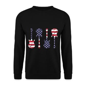Country Musique Rétro Vintage Guitare - Sweat-shirt Unisexe - noir - Devant - Alina (178cm) & Michal (187cm)