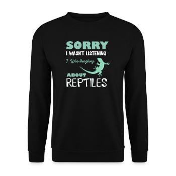 Reptil I reptile cadeau pour les propriétaires de Gecko - Sweat-shirt Unisexe - noir - Devant - Alina (178cm) & Michal (187cm)