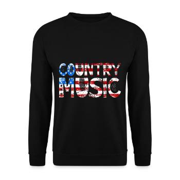 Country Musique Rétro Vintage Guitare - Sweat-shirt Unisexe - noir - Devant - Alina (178cm) & Michal (187cm)
