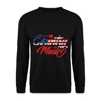Country Music Vintage Guitar - Unisex Sweatshirt - black - Front - Alina (178cm) & Michal (187cm)