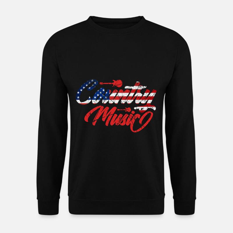 Country Musik Vintage Gitarre - Unisex Pullover - Schwarz