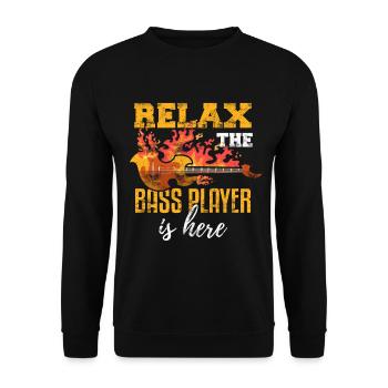 Bass Spieler - Unisex Pullover - Schwarz - Vorne - Alina (178cm) & Michal (187cm)
