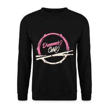 batteur fille percussion fille - Sweat-shirt Unisexe - noir - Devant - Alina (178cm) & Michal (187cm)