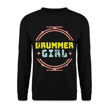 Percussionniste girl batterie - Sweat-shirt Unisexe - noir - Devant - Alina (178cm) & Michal (187cm)