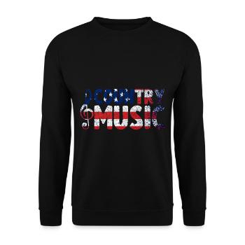 Country Musik Amerika - Unisex Pullover - Schwarz - Vorne - Alina (178cm) & Michal (187cm)