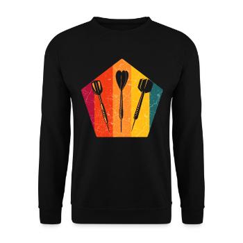 Dartspieler Dartpfeile - Unisex Pullover - Schwarz - Vorne - Alina (178cm) & Michal (187cm)