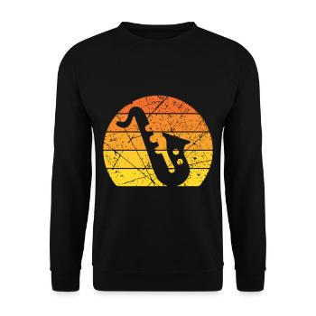 Blasmusik Saxophon - Unisex Pullover - Schwarz - Vorne - Alina (178cm) & Michal (187cm)