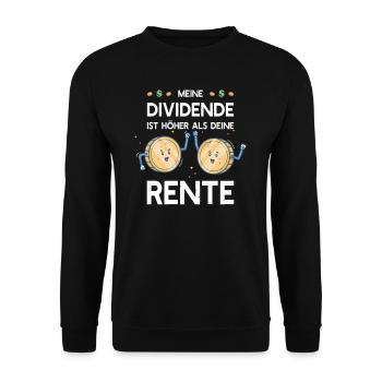 Aktie Aktionär Börse ETF Rendite Dividende - Unisex Pullover - Schwarz - Vorne - Alina (178cm) & Michal (187cm)