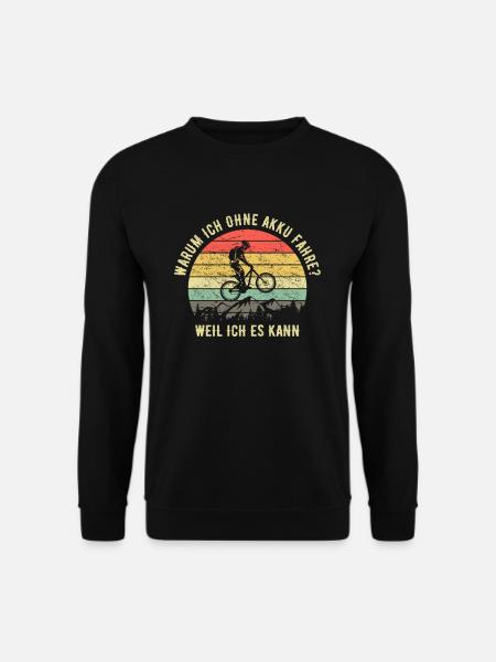 Lustiger Radfahrer Spruch MTB Retro Vintage Bike - Unisex Pullover - Schwarz