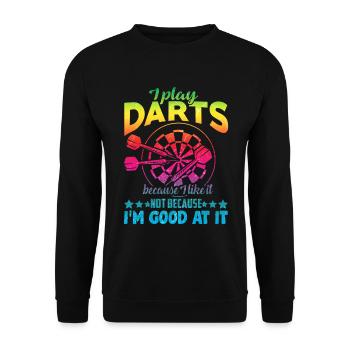 Je joue À Fléchettes Drôles De Fléchettes - Sweat-shirt Unisexe - noir - Devant - Alina (178cm) & Michal (187cm)