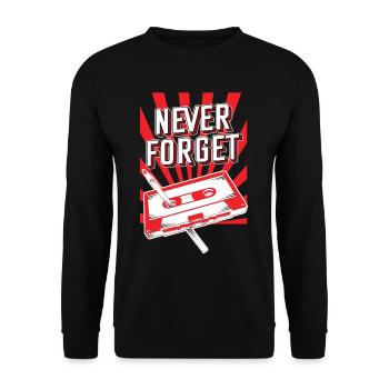 Never Forget Audio Cassette 70s 80s 90s poison - Unisex Pullover - Schwarz - Vorne - Alina (178cm) & Michal (187cm)