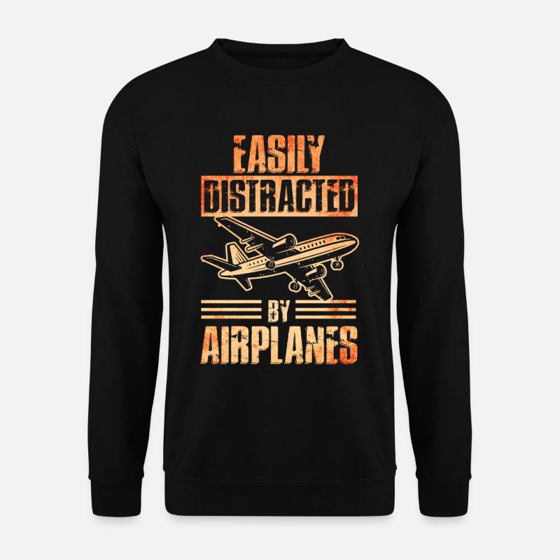 I love airplanes flying - Unisex Sweatshirt - black