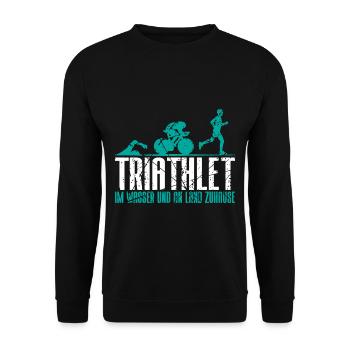 Triathlete Gift - Unisex Sweatshirt - black - Front - Alina (178cm) & Michal (187cm)