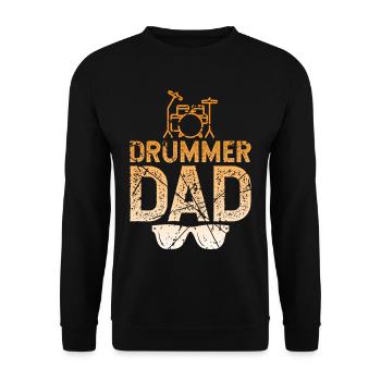 Drummer Papa Schlagzeuger - Unisex Pullover - Schwarz - Vorne - Alina (178cm) & Michal (187cm)