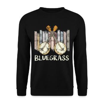 Bluegrass Banjo Gitarre - Unisex Pullover - Schwarz - Vorne - Alina (178cm) & Michal (187cm)